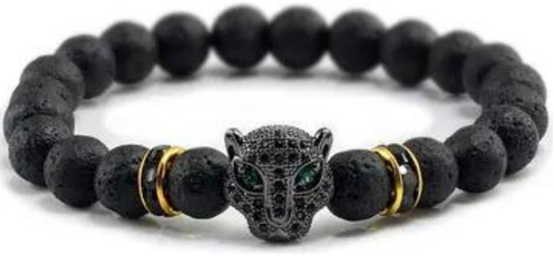 Pulsera Brazalete Pantera Novio Amigo Amor Dije Ojo De Tigre