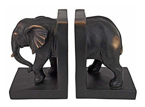 Estatua De Sujetalibros De Elefante Toscano De Diseño, 7 Pul
