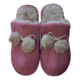 Pantufla De Mujer Invierno Chiporro Modelo Pompones 4colores