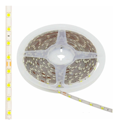 Tira Led Luz Blanca De 5 Mts, 12 Volt. Led 5050. En Bolsa.