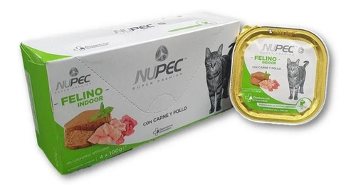 Nupec Felino Indoor Adulto Alimento Húmedo Pack 4/100g Latas