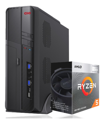 Pc Oficina Slim Amd Ryzen 5 4600g Vega 8 A520 8gb 240gb Wifi