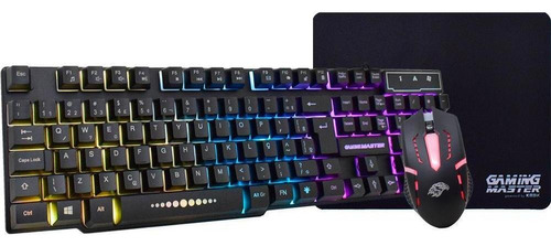 Kit Gamer Km5228 (teclado/mouse/mousepad) Conexão Usb/preto Cor Do Teclado Preto