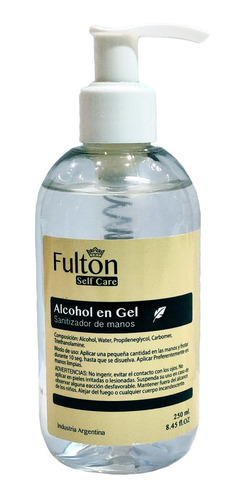 Alcohol En Gel 70% Fulton 250 Ml C/dosificador Aprob. Anmat