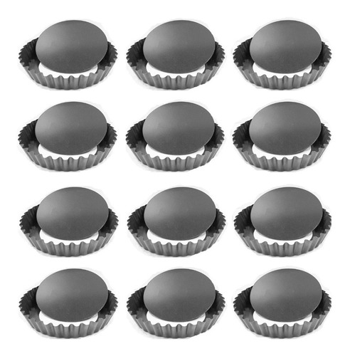 Pack 12 Moldes Tartaleta Desmontable Tarta Individual 13,5cm