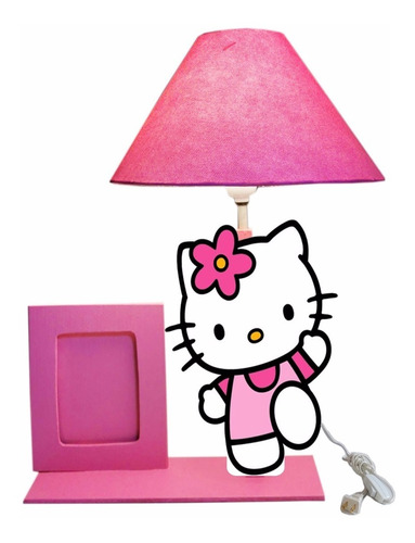 Lámpara De Buro Hello Kitty Con Portarretrato Centro De Mesa