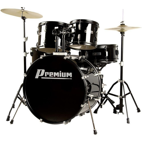 Bateria Acústica Premium Dx722 Bk Preto Bumbo 22 Completa