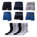 Combo 12 Boxer + 12 Pares Medias Caña Diadora Surtido Hombre