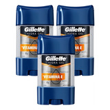 Desodorante Gillette Hydra Gel Vitamina E 82g Pack X3 Unid