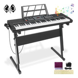 Teclado Musical Piano De 61 Teclas Electronico Con Base