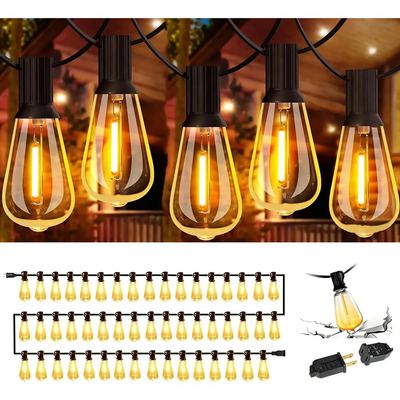Guirnalda de Luces Led Decorativas ATOZELE 30 Metros 50+2 Focos led ST38,Series de Luces Navidad Decoracion Exterior y Jardin,Impermeable IP44,Amarillo cálido | Envío gratis