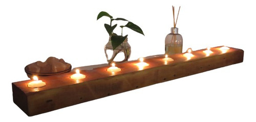 Porta Vela De Madera Para 8 Velas Incluidas