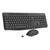 Combo De Teclado Y Mouse Inalámbricos, Mouse Ergonómico 