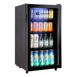 Mini Frigobar Refrigerador Acero Inoxidable Portatil Negro