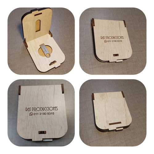 Porta Pendrive Kingston Caja Estuche Personalizado De Madera