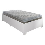 Cama Box Solteiro Desmontável C/ Colchão Millenium Branco Cor Bege