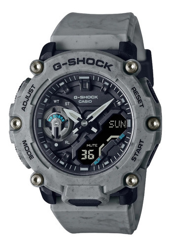 Reloj Casio Ga-2200sl-8a Hombre G-shock Semi Camu Sumergible Color De La Malla Gris Claro