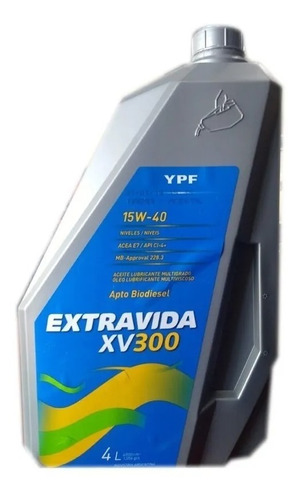 Aceite Ypf Extra Vida Xv 300 15w40 De 4 Litros Parat