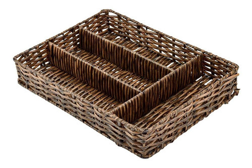 Organizador De Talheres Faqueiro 4 Divisórias Estilo Rattan