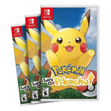 Combo Com 3 Pokemon Lets Go Pikachu Nintendo Switch Fisico