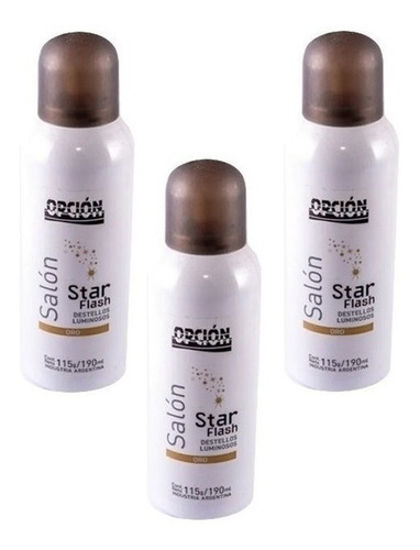 Purpurina Brilo Glitter Aerosol Cabello Star Flash Opcion X3