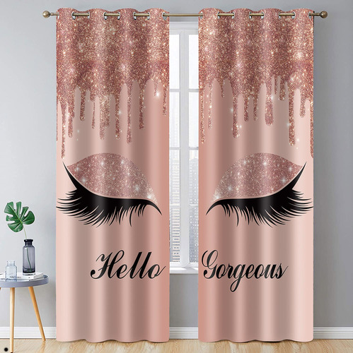 Bsppti Hello Gorgeous Unicorn - Cortinas Con Estampado De P.