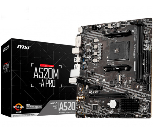 Motherboard Msi A520m-a Pro Amd Ryzen 3ra Gen Ddr4 Am4 Pc