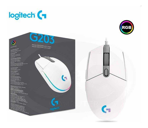 Mouse Logitech G203 Blanco
