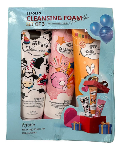 Set De Esfolio Pure Skin Cleansing Foam 3 Unidades Importado