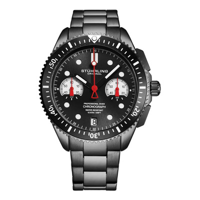 Reloj Stuhrling Para Caballero Cuarzo De 42mm Cronógrafo Negro | Meses sin interés
