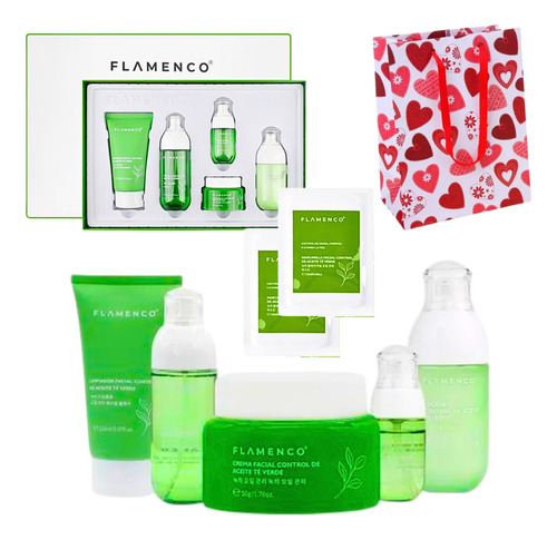 Kit Skincare Té Verde Flamenco + 2 Mascarillas 