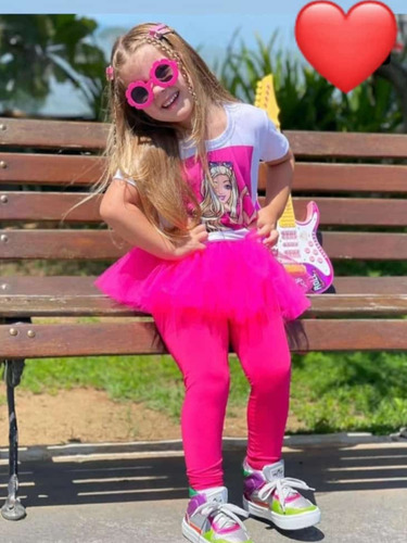 Conjunto Vestido Tutú Niña Barbie Cumpleaños 