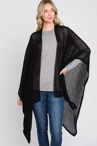 Capa Poncho Gabán Jorongo Suéter Vintage Doble Vista Unisex