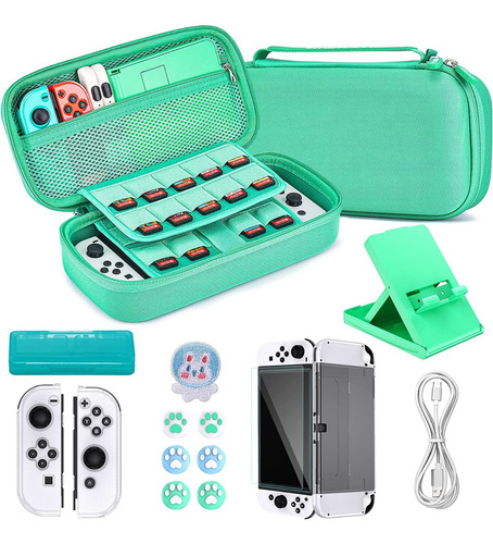 Kit De Accesorios Estuches Para Nintendo Switch Oled Funda 