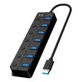 Multiplicador De Puertos Usb 3.0 7 Puertos Conector Multiple