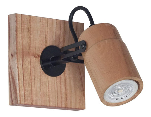 Lampara Aplique Pared Vintage Madera 1 Luz Gu10 Living