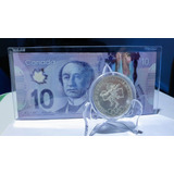 Combo Billete Dólares Canadienses + Moneda Olímpica 68 Plata