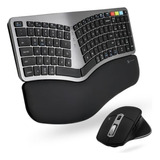 Combo Teclado Y Mouse Ergonomico Recargable X9 | 2.4hz Y Bt