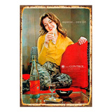 1 Cartel Metalico Retro Publicidad Pisco Control 40x28 Cm