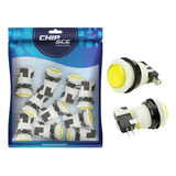 10x Chave Push Button Psb-29 Botão Para Fliperama - Amarelo - Chipsce