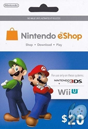 Nintendo Prepaid Eshop $ 20 Para 3ds O Wii U