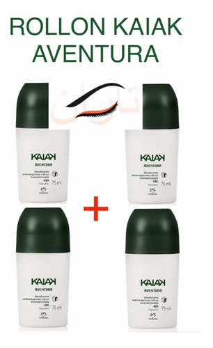 Kit C 4: Rollon Antitranspirante Natura Kaiak Aventura 75ml