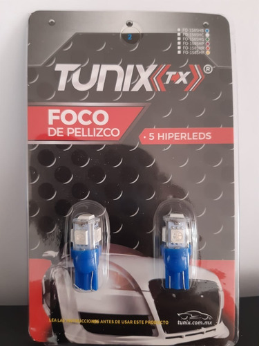 Foco De Led De Pellizco T10 5 Led Varios Colores (1 Jgo)