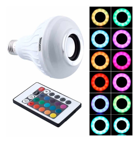 Foco Lampara Led Rbg E27 Con Bocina Bluetooth Y Control