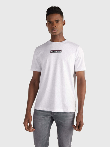 Playera Con Logo En Relieve De Hombre Blanca Tommy Hilfiger