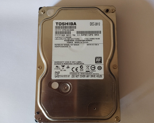 Disco Duro Toshiba Dt01aca050 500gb Cero Horas Crystal Disk 