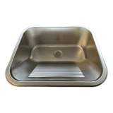 Tanque Lavanderia 55x45 Com Válvula Aço Inox Contelux Cor Prateado