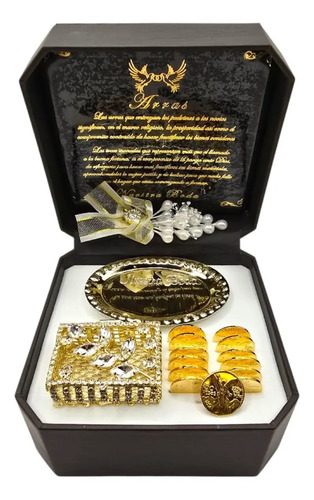 Arras Matrimoniales Boda Oro Laminado Estuche Vinil