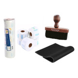 Kit Papel Cuello Barberia + Cepillo Barbero Y Pad Alfombra