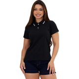 Blusa Gola Polo Tshirt Feminina Básica Social Casual Basica